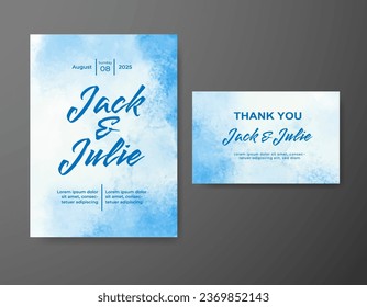 Wedding invitation with abstract watercolor background
