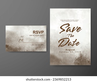 Wedding invitation with abstract watercolor background