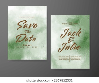 Wedding invitation with abstract watercolor background