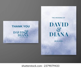 Wedding invitation with abstract watercolor background