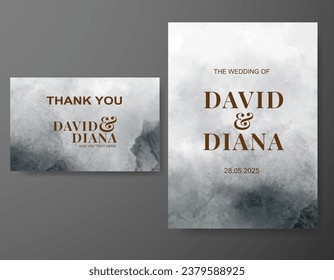 Wedding invitation with abstract watercolor background