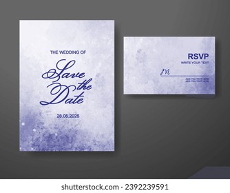 Wedding invitation with abstract watercolor background