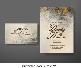 Wedding invitation with abstract watercolor background