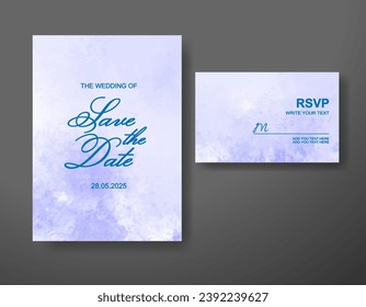 Wedding invitation with abstract watercolor background
