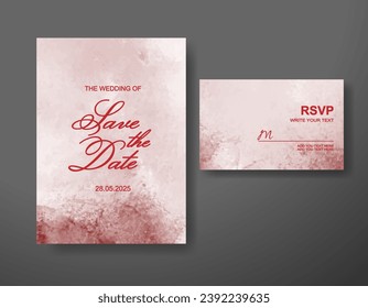 Wedding invitation with abstract watercolor background