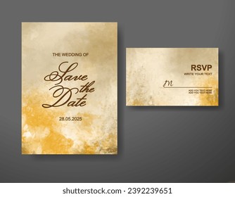 Wedding invitation with abstract watercolor background