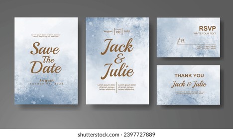 Wedding invitation with abstract watercolor background
