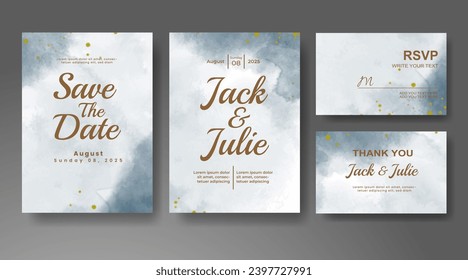 Wedding invitation with abstract watercolor background