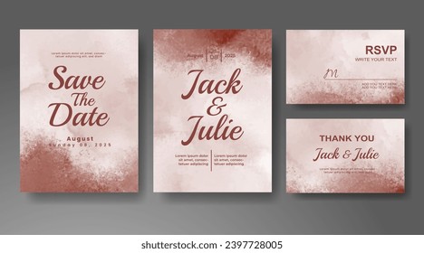 Wedding invitation with abstract watercolor background