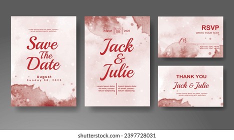 Wedding invitation with abstract watercolor background