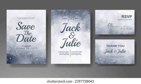 Wedding invitation with abstract watercolor background