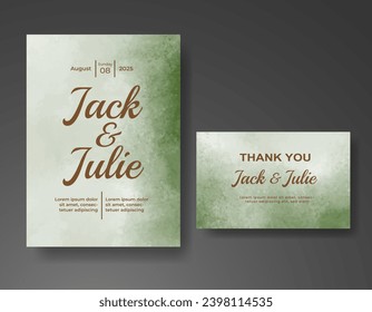 Wedding invitation with abstract watercolor background