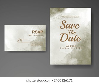Wedding invitation with abstract watercolor background