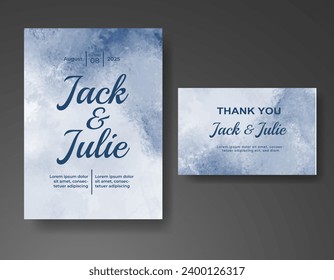 Wedding invitation with abstract watercolor background