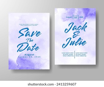 Wedding invitation with abstract watercolor background