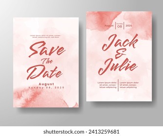 Wedding invitation with abstract watercolor background