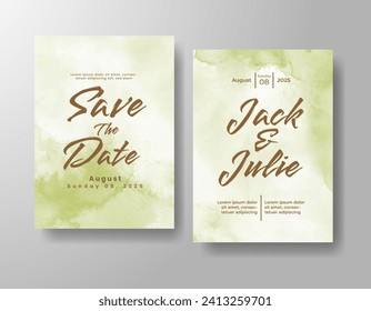 Wedding invitation with abstract watercolor background