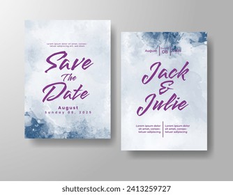 Hochzeitseinladung mit abstraktem Aquarell-Hintergrund