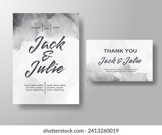 Wedding invitation with abstract watercolor background