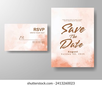 Wedding invitation with abstract watercolor background