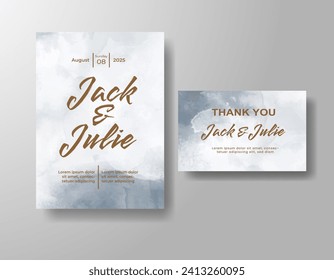 Wedding invitation with abstract watercolor background