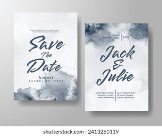 Wedding invitation with abstract watercolor background