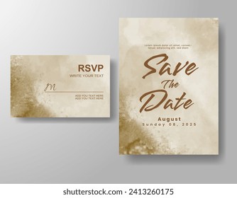 Wedding invitation with abstract watercolor background