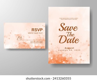 Wedding invitation with abstract watercolor background