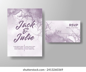 Wedding invitation with abstract watercolor background