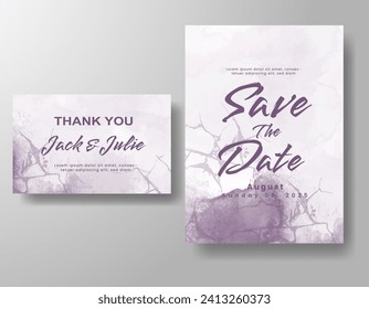 Wedding invitation with abstract watercolor background