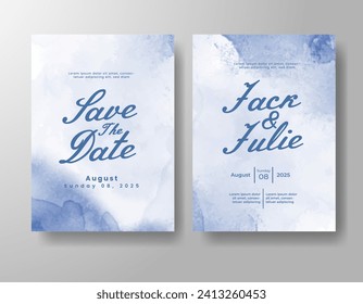 Wedding invitation with abstract watercolor background