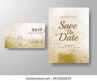 Wedding invitation with abstract watercolor background