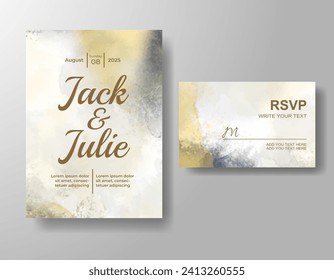 Wedding invitation with abstract watercolor background