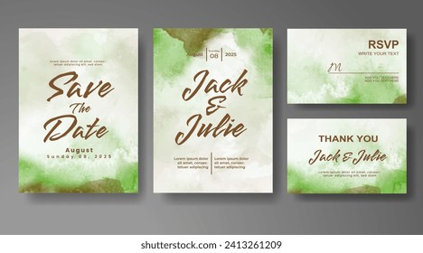 Wedding invitation with abstract watercolor background