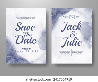 Invitación de matrimonio con fondo de acuarela abstracto