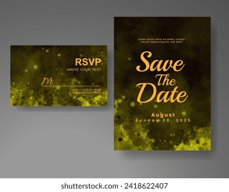 Wedding invitation with abstract watercolor background