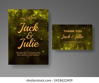 Wedding invitation with abstract watercolor background