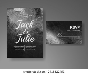 Wedding invitation with abstract watercolor background