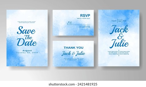 Wedding invitation with abstract watercolor background