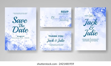 Wedding invitation with abstract watercolor background