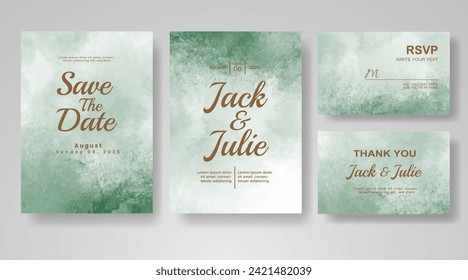 Wedding invitation with abstract watercolor background