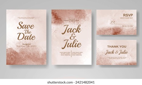 Wedding invitation with abstract watercolor background