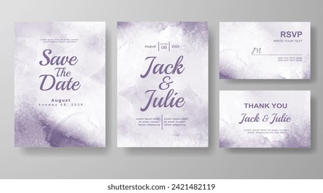 Wedding invitation with abstract watercolor background