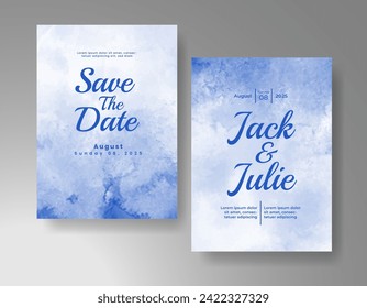 Wedding invitation with abstract watercolor background
