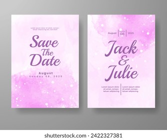 Wedding invitation with abstract watercolor background