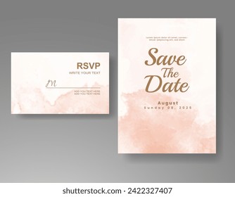 Wedding invitation with abstract watercolor background