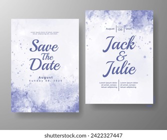 Wedding invitation with abstract watercolor background