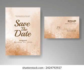 Wedding invitation with abstract watercolor background