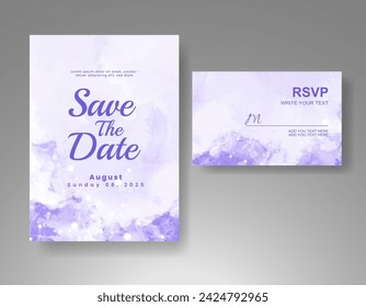 Wedding invitation with abstract watercolor background