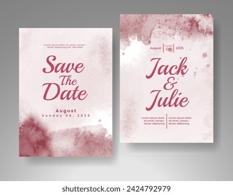 Wedding invitation with abstract watercolor background